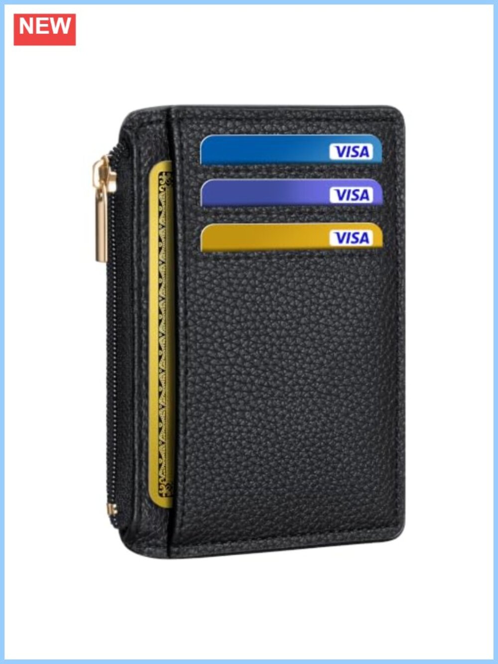 RFID Blocking Faux Leather Slim Card Holder Wallet for Women